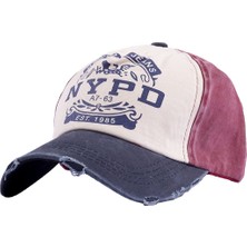 Odea Perlotus Nypd Kadın Erkek Şapka Eskitme Tasarım Mavi Bordro