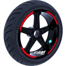Odea Çınar Extreme Double Stripe Tasarımlı Reflektif Kırmızı Jant Şeridi Sticker
