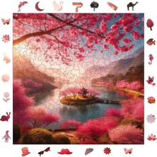 Odea Wepuzzleup Ahşap Puzzle Yetişkin - Kiraz Çiçeği Rüyası - 353 Parça, 29 x 29 cm - Yapıştırıcı Folyo Dahil - Benzersiz Şekilli Parçalar & Özel Figürler - S1-26