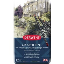 Odea Derwent Graphıtınt Serisi Renkli Grafit Kalem Seti - 12 Renk Metal Kutu