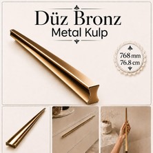 Odea Özen 768 mm 76.8 cm Düz Bronz Metal Mobilya Kulpu Uzun Çekmece Dolap Kapak Mutfak Dolabı Kulbu