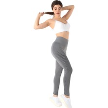 Odea Mio Studio Kadın Spor Tayt, Yüksek Bel, Seamless Desenli, Antrasit, L-Xl 001-002110