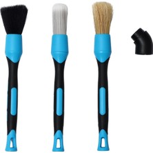 Odea 3'lü Premium Mavi Detay Temizlik Fırçası Değiştirilebilir Başlık Set