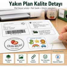 Odea Inkjet ve Laser Uyumlu Sticker Güçlü Yapışkanlı A4 Etiket Kağıdı Mat Yüzeyli 120GSM (100 Yaprak)