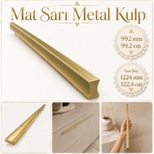 Odea Özen 992 mm 1224 mm Düz Mat Sarı Mobilya Kulp Uzun Çekmece Dolap Kapak Kulpu Modern Metal Tasarım