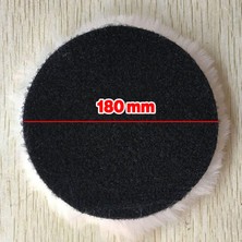 Odea (1 Adet) Yün Ped Ø 180 mm Pasta Cila Polisaj Süngeri Cırt Tabanlı Kuzu Postu Yünü Keçesi Parlatma