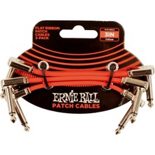 Odea Ernie Ball Flachband-Patchkabel, 3er-Pack, 7,62 Cm, Rot