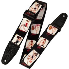 Odea Levy's Leathers MPS2-072 2" Sonic Art Serisi Polyester Gitar Kayışı, Pin-Up Tasarım