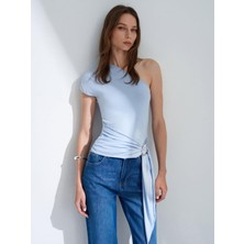 Odea 32877 Tek Omuzlu Tokalı Top-Açık Mavi 40