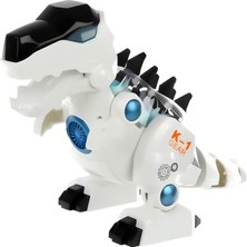 Odea Işıklı ve Müzikli Hareketli Oyuncak Robot Dinozor Mekanik Elektronik Yürüyen T-Rex Dinozor (Beyaz)
