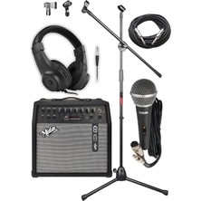 Odea Midex Mga-50-Pak Elektro Gitar Amfisi 50 Watt USB Bluetooth Şarjlı 4 Girişli (Mikrofon Kulaklık Stand Kablo)