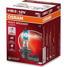 Odea Osram Ampul Night Breaker Laser Hb3 12V 60W%150'YE Kadar Fazla Işık 150M'YE Kadar Fazla Görüş Açısı,%20'ye Kadar Beyaz Işık 9005NL