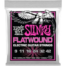 Odea Ernie Ball Super Slinky Flatwound Elektro Gitar Telleri 9-42 Ayar (P02593)
