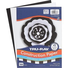 Odea Tru-Ray Premium Inşaat Kağıdı, Siyah ve Beyaz, 22,8 cm x 30,4 Cm, 144 Yaprak