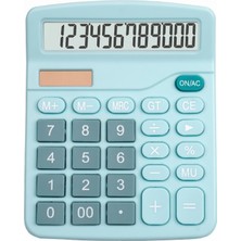 Odea Dexinbst Masaüstü Hesap Makinesi - 12 Haneli Geniş LCD Ekran, Çift Güç Kaynaklı (Güneş Enerjisi + Pil), Mu ve Gt Fonksiyonlu Büyük Tuşlu Ticari Muhasebe ve Ofis Hesap Makinesi (Mint Yeşili)