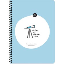 Odea Keskin Color Hisli Şeyler A4 Kareli Spiralli Stickerli Defter Gözüm Yükseklerde