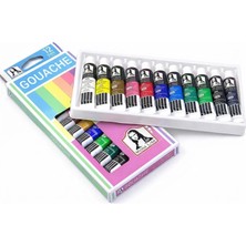 Odea Mona Lisa 12 Renk Guaj Tüp Boya Seti – 12X12 ml Profesyonel Guaj Boya Tüp Set – Tuval, Ahşap, Taş, Seramik ve Hobi Boyama Için Yoğun Pigmentli Sanat Boyası