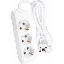 Odea 3’lü Topraklı Grup Priz 3 Metre Tam Boy Kablolu (Priz Dahil) 250V 16A 2p Çoklu Uzatma Prizi – Alev Geciktirici Gövde, Aşırı Yük ve Kısa Devre Korumalı, Ev Ofis Kafe Atölye Kullanımına Uygun Dayanıklı