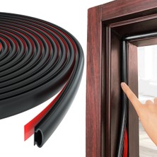 Odea Bolivia's Hava Koşullarına Dayanıklı Kapı Contası, 6 Metre Siyah D Formlu Kauçuk Conta, Yüksek Ses Izolasyonlu ve Toz Önleyici Kendinden Yapışkanlı Kapı Şeridi, Ev ve Ofis Door Seal Strip ile Uyumlu