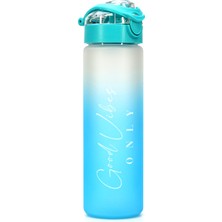 Odea Su Matarası Tritan Geniş Ağız Su Şişesi Gradient Type Spor Matarası Suluğu Bpasız 630ML Turkuaz 0111
