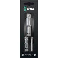 Odea Wera Werkstatt 870/4/7 Set A Sb, Alet Şaftları, Bağlantı Parçaları, 3 Parça, Gri