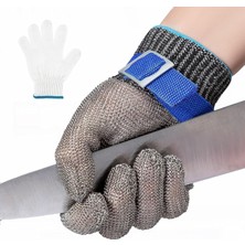 Odea Aputue Kesilmeye Dayanıklı Eldivenler, Seviye 9 Paslanmaz Çelik Kesilmeye Dayanıklı Eldivenler Gıda Sınıfı, Beyaz Nylon Eldivenli File Metal Eldiven, Et Balık Istiridye Işleme Için Kesme Eldiveni