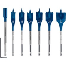 Odea Bosch 7 x Expert Self Cut Speed Yassı Freze Matkap Seti (Yumuşak Ahşap, Sunta, Çap 16 – 32 Mm, Profesyonel Aksesuar, Matkap/tornavida Için)