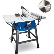 Odea Scheppach HS100S Tezgah Tipi Daire Testere, 230 V, 2000 W, Kesme Yüksekliği 85 Mm, Testere Bıçağı Çapı 250 Mm, Masa Genişletmeleri ve Alt Iskelet Dahil, Genişletilmiş Masa Boyutu 642 x 940 Mm, Masa