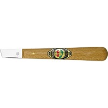 Odea Kirschen 4000815414 Kertik Oyma Bıçağı, Ahşap Saplı, Düz Eğik Kesici, Kahverengi/gümüş