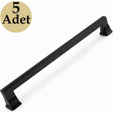 Odea Lüx Olifka Mat Siyah 224 mm Çekmece Kulp Seti 5 Adet Modern Mutfak Dolap Kulpu Modern Tasarım