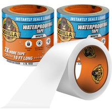Odea Gorilla Suya Dayanıklı Yama ve Sızdırmazlık Bandı, Beyaz Bant, 10 cm x 25,2 cm (2’li Paket) - Sızıntılar ve Onarımlar Için Kalıcı Hava Koşullarına Dayanıklı Sızdırmazlık