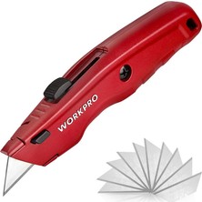 Odea Workpro WP213017 Ağır Hizmet Alüminyum Gövde Geri Çekilebilir Rötuş Maket Bıçağı + 3 Adet Yedek Bıçak