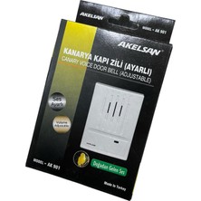 Odea Akelsan AK-901 Kanarya Kapı Zili – Tek Sesli, Ac 12-15V, 12V Zil Trafosu ile Uyumlu, Kompakt ve Dayanıklı Tasarım, Ev ve Ofis Için