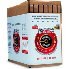 Odea Martin Otantik Işlenmiş, Hafif, 92/8, 25 Set Büyük Paket, Açık 12-54, 92/8, Ht Phos Bronz (25 Set), 41BULKBOXMA540T