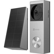 Odea Ezviz Hp3 Pro 3mp 2k Kablosuz Görüntülü Kapı Zili, Bataryalı, Güneş Paneli Dahil, Insan Algılama, Çift Yönlü Konuşma