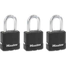 Odea Master Lock M115XTRILF Magnum Ağır Hizmet Tipi Anahtarlı Dış Mekan Asma Kilit, 3'lü Paket Anahtarlı-Aynı