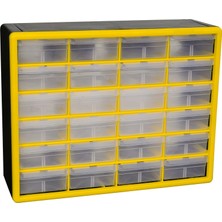 Odea Akro-Mils 10124 24 Çekmeceli Plastik Parçalar Depolama Donanımı ve El Işi Dolabı, 50 cm G x 16 cm D x 40 cm Y, Sarı