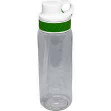 Odea Vagonlife 800ML Pipetli/pipetsiz Kullanım Şeffaf Gövdeli Tritan Su Matarası (Beyaz-Yeşil)