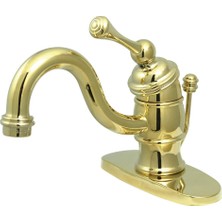 Odea Kingston Brass KB3402BL Victoria 4 Inç Centerset Lavabo Bataryası, Metal Kolu Saplı Parlak Pirinç
