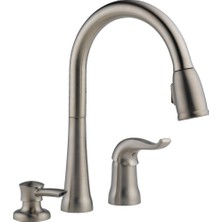 Odea Delta 16970-SSSD-DST Single Handle Pull-Down Kitchen Musluk With Sıvı Sabun Dispenseri, Paslanmaz By Delta Musluk