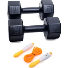 Odea Besinistanbul Ps Spor 3 kg Dambıl x 2 Adet = 6 kg + Sayaçlı Atlama Ipi Siyah