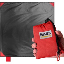 Odea Haegs Cep Yer Örtüsü, Piknik Örtüsü Kamp Matı, Plaj Yer Örtüsü, Su Geçirmez, Kum Tutmaz, Hızlı Kurur, Katlanabilir Zemin Örtüsü Açık Hava Kamp Yürüyüş Seyahat Için - El Askılı 150-150CM - Kırmızı