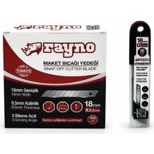 Odea Rayno 18 mm Maket Bıçağı Yedeği – Snap Off Keskin Uç – 0,5 mm Kalınlık – Karbon Çelik – (10 Adet)
