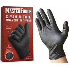 Odea Masterforce Siyah Nitril Eldiven 50’li – Pudrasız, Ekstra Kalın ve Dayanıklı – Balıksırtı Dokulu, Lateks Içermez, Çift Ele Uygun Profesyonel Eldiven (1, Siyah, Xl)