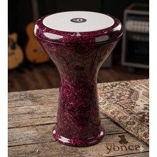 Odea Vatan Mısır Çömlek Darbuka, Vişne Kırçıllı, 22 cm Kafa Çapı, 45 cm Yükseklik, 2,2 Kg, Fırın Boya, Kılıf Hediyeli