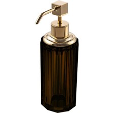 Odea System Cyrstal Bath Accessory Soap Dispenser Brown-Gold Color 80 ml Siyah Tek Ebat BA2048 006 C7-Gl