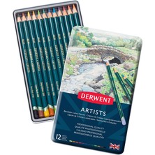Odea Derwent Artısts Serisi Kuru Kalem Seti 12'li Metal Kutu