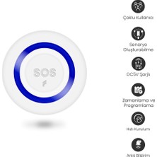 Odea Fonri Akıllı Kablosuz Sos Panik Butonu Google Asistan Destekli, Wifi, Çoklu Bildirim, Pil Seviyesi, 2 Yıl Garantili, Tuya Destekli