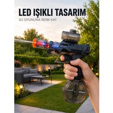 Şarjlı Otomatik Su Tabancası 8-12 Metre Menzilli LED Işıklı Büyük Su Hazneli - Lisinya
