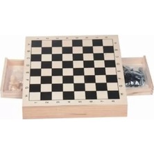 Sahra Ahşap Çekmeceli Satranç Takımı 29X29CM